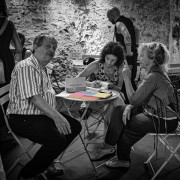 La Place du livre à Huy, avec Brigitte Moreau, Marc Meganck & Dominique Meessen.