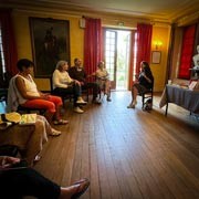 Verena Hanf à la bibliothèque de Bois-le-Roi (77). Verena Hanf à la bibliothèque de Bois-le-Roi (77).